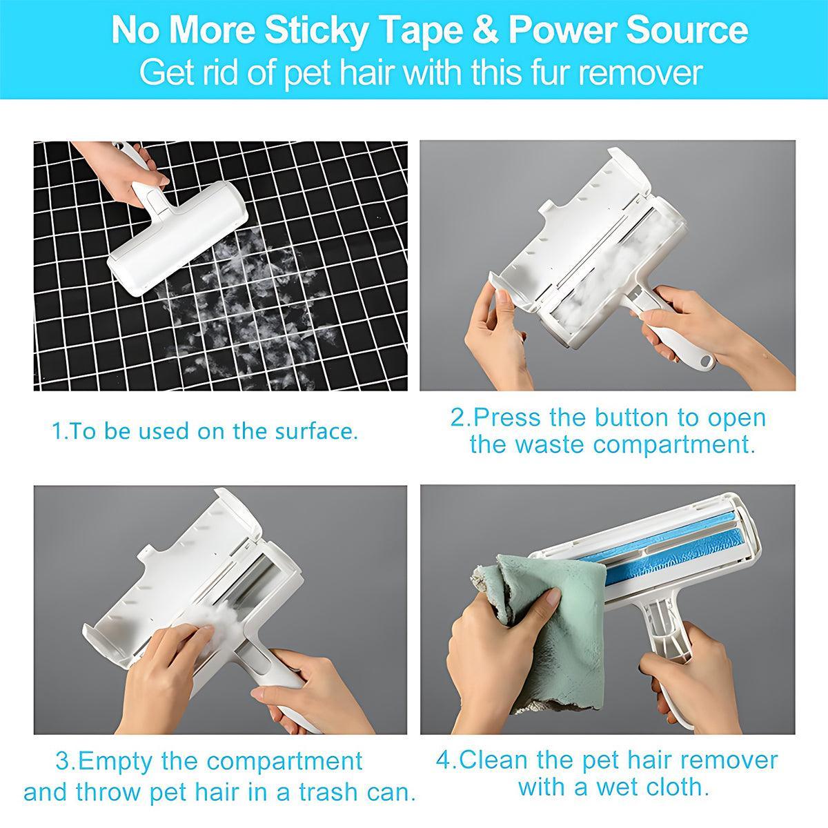 Pet Hair Remover Brush Dog Cat Fur Cleaning Roller Reusable Self Cleaning Tool