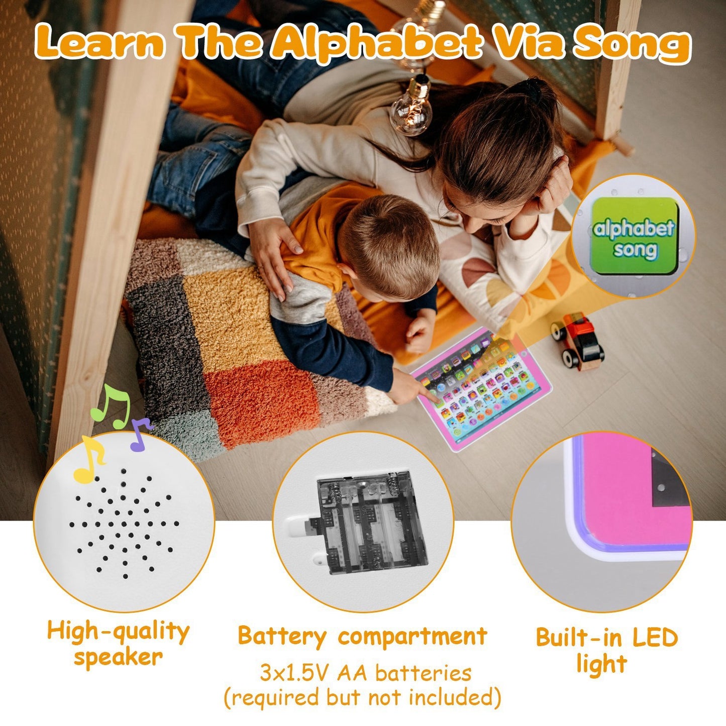 1Pc Kid Baby Toddler Tablet Toy Educational Learning Study Tablet Pad Gift For Aged 2 3 4 5 6 7 Girls Boys