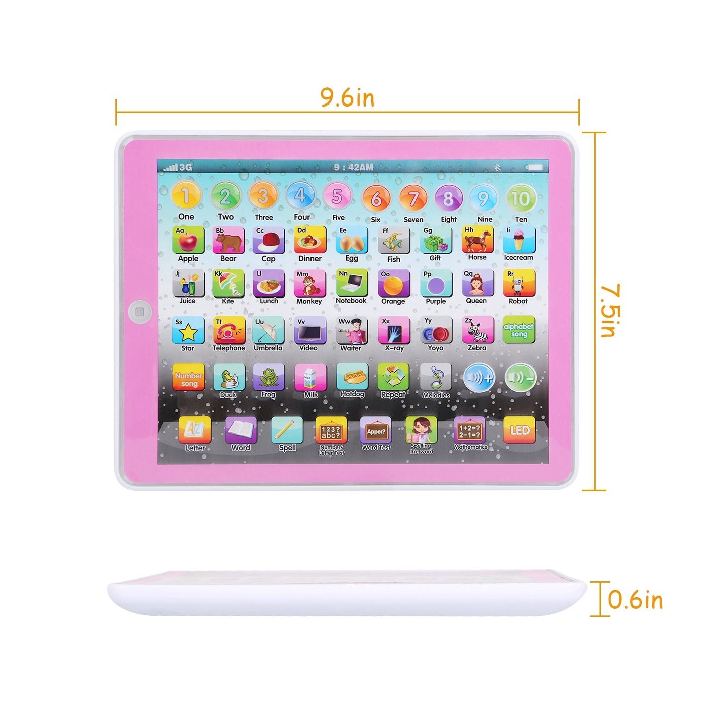 1Pc Kid Baby Toddler Tablet Toy Educational Learning Study Tablet Pad Gift For Aged 2 3 4 5 6 7 Girls Boys