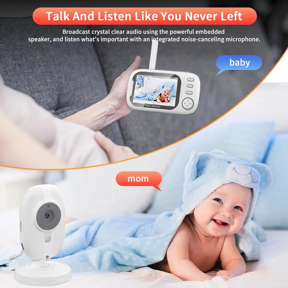 Cdycam 3.5-Inch Wireless Video Baby Monitor with Night Vision, Temperature Monitoring, and Two-Way Audio Communication