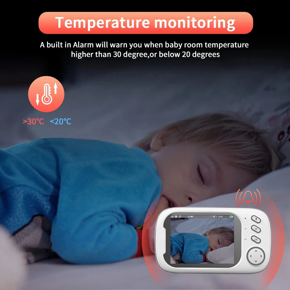 Cdycam 3.5-Inch Wireless Video Baby Monitor with Night Vision, Temperature Monitoring, and Two-Way Audio Communication