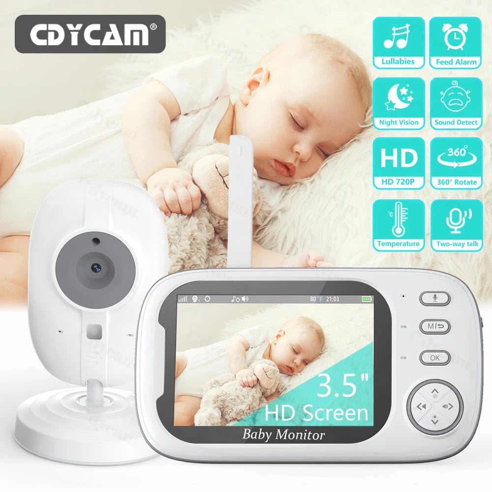 Cdycam 3.5-Inch Wireless Video Baby Monitor with Night Vision, Temperature Monitoring, and Two-Way Audio Communication